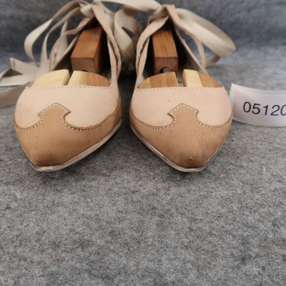 Free People Shoes Womens 36 Flats Ankle Wrap Tie Fashion Boho Leather Classic - Picture 3 of 15